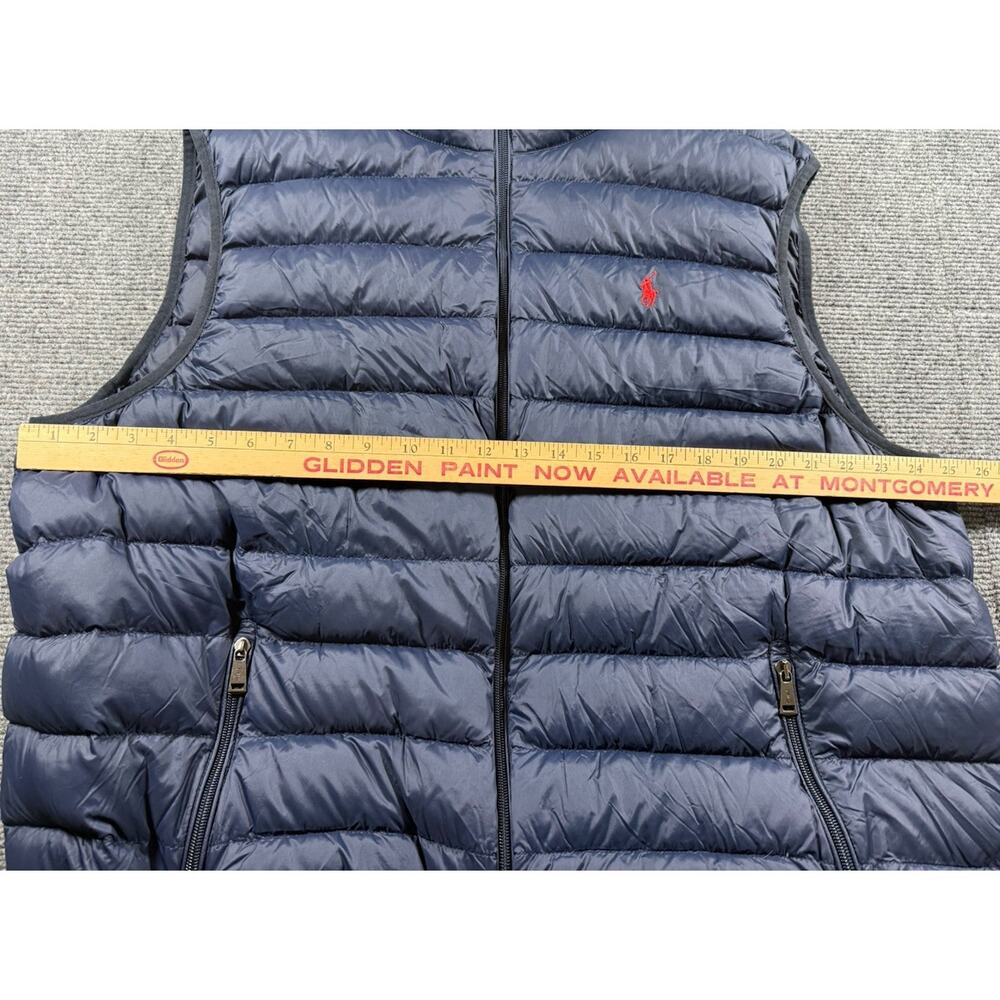 Polo Ralph Lauren Packable Duck Down Puffer Vest Mens 2XB Navy Red Pony Preppy - Picture 9 of 10